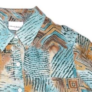 Alfred Dunner Size 14 Women’s Blouse Geometric Print Rayon Blend 3/4 Sleeve